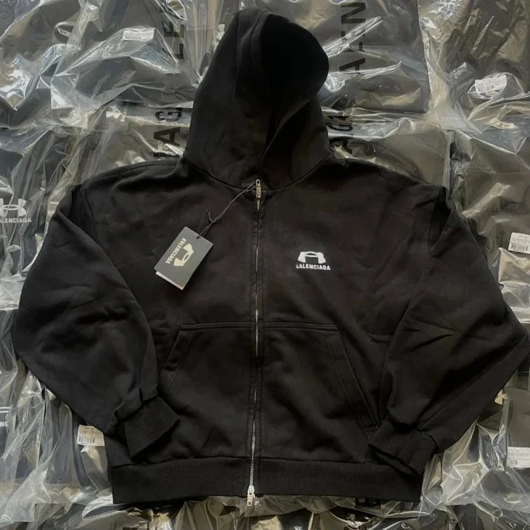 Embroidered Zip Sweatshirt Jacket